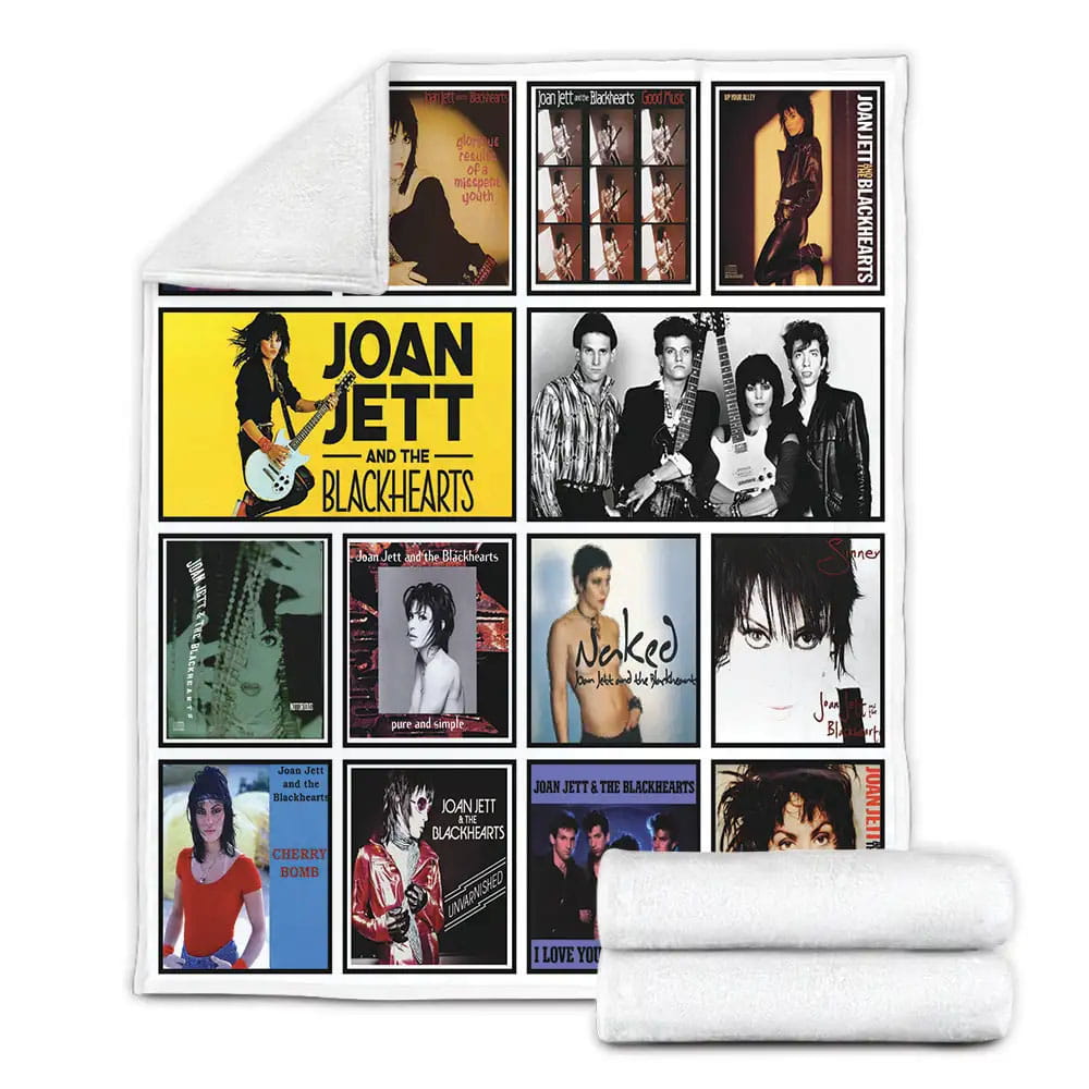Joan Jett And The Blackhearts Album Covers Fleece Blanket Perfect 