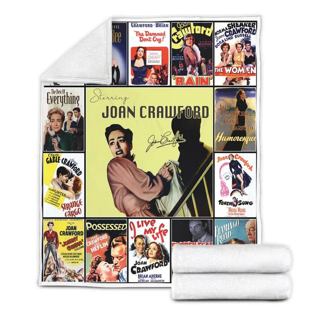 Joan Crawford Fleece Blanket Gift For Birthday Halloween Christmas