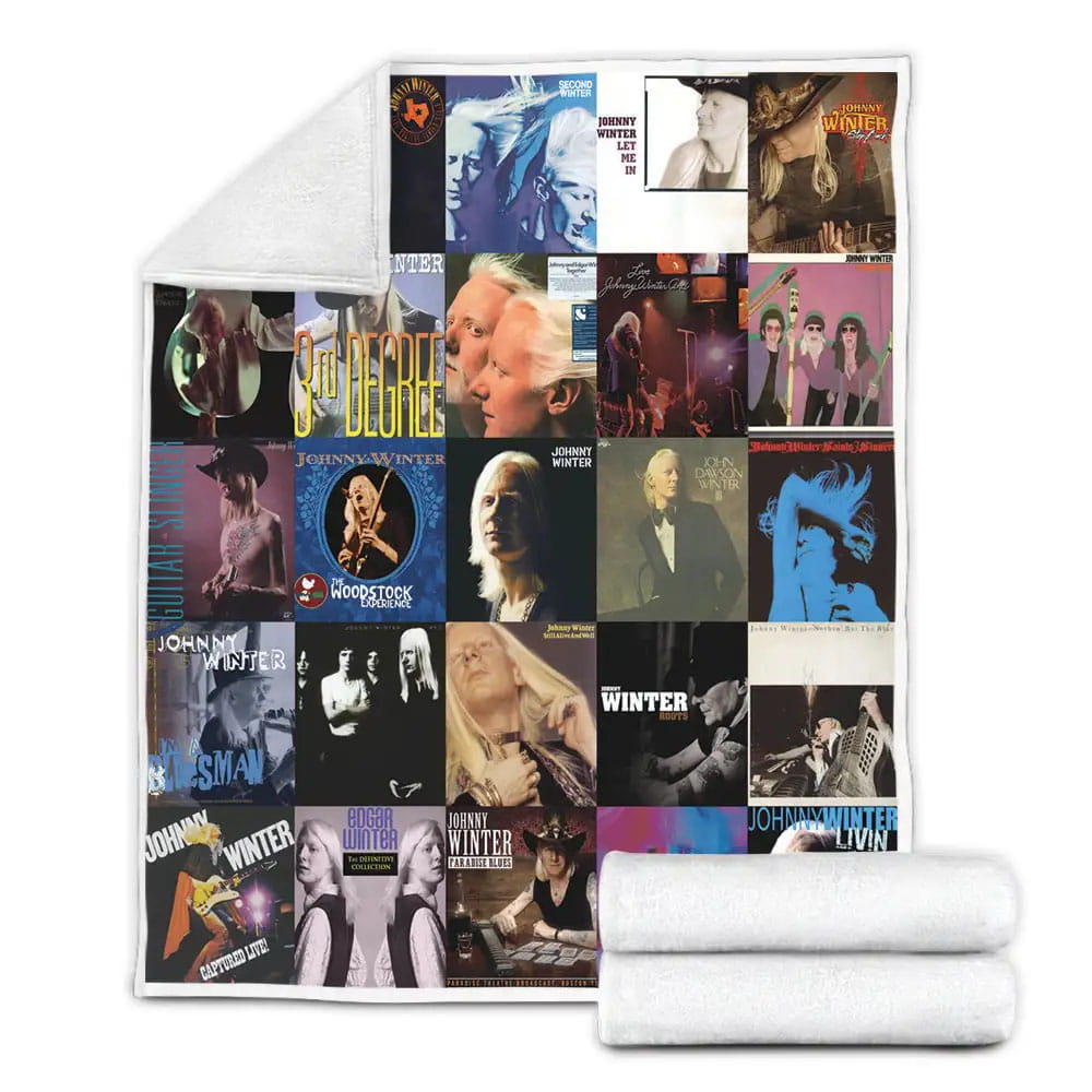 Johnny Winter Albums Fleece Blanket Gift For Mothers Day Fathers Day