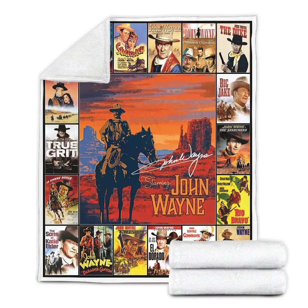 John Wayne Fleece Blanket Gift For Wife Husband Besties