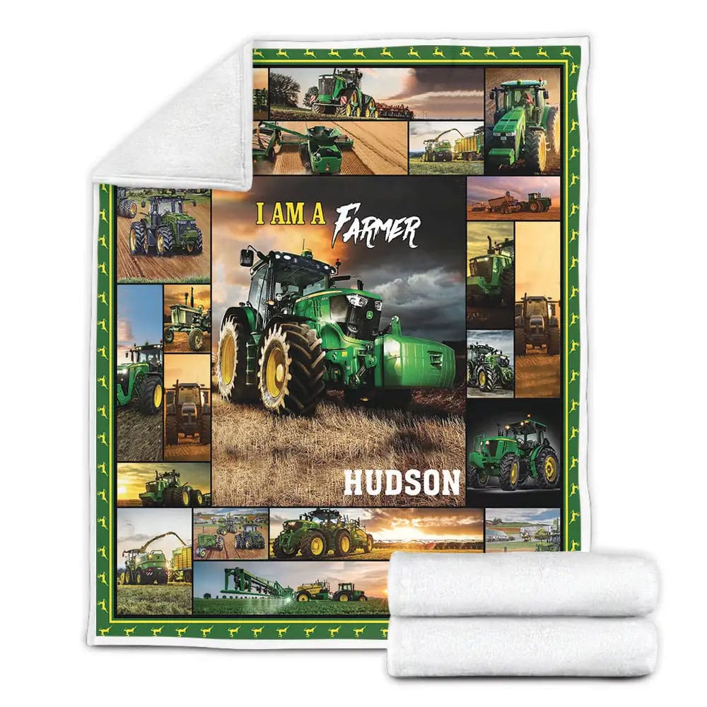 John Dreere Tractor Art Like 3D Petmytshirt Fleece Blanket Gift For Mothers Day Fathers Day