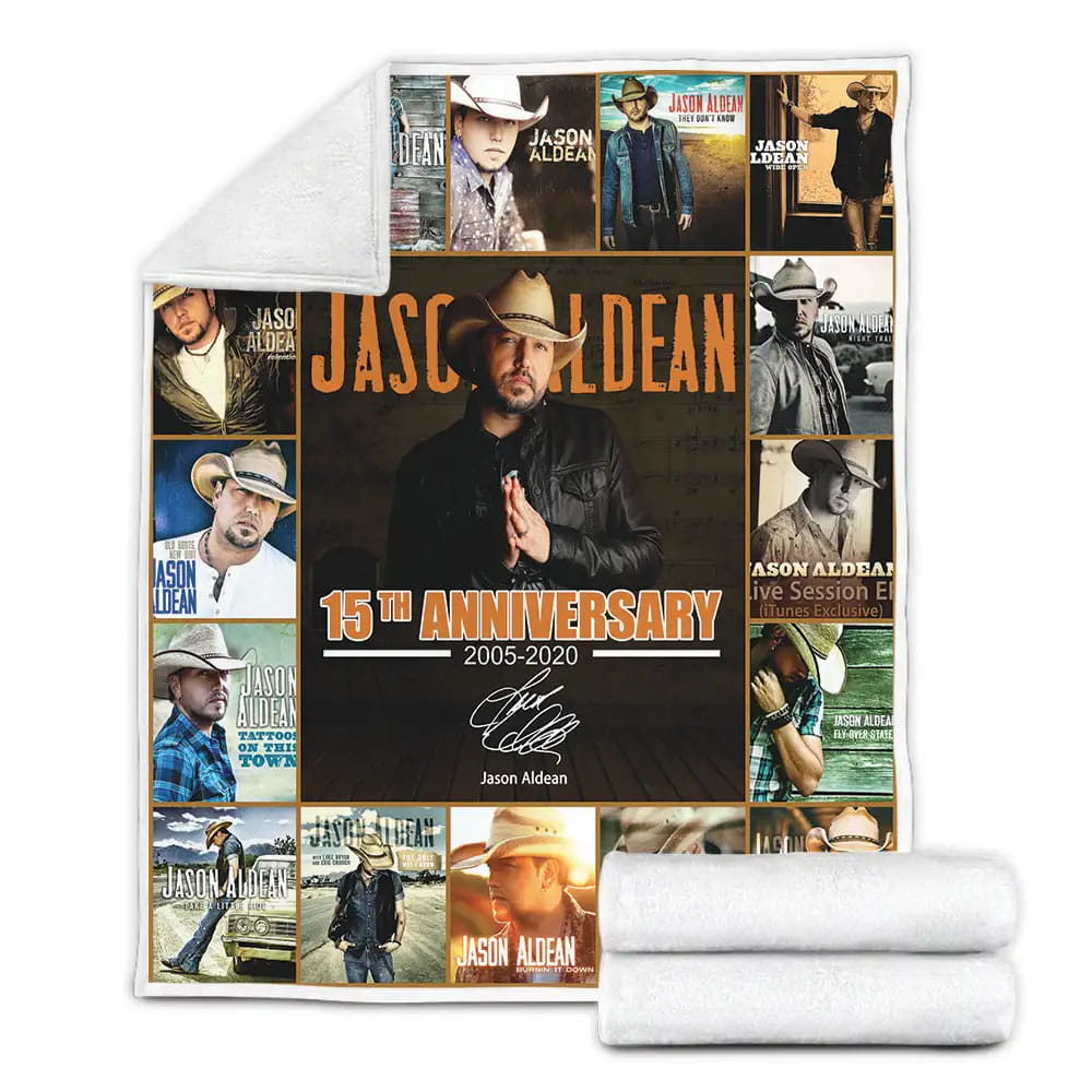 Jason Aldean Fleece Blanket Gift For Wife Husband Besties