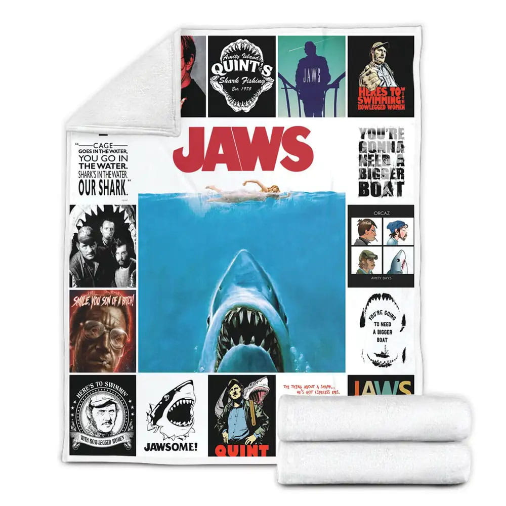Jaws Fleece Blanket Gift For Wife Husband Besties