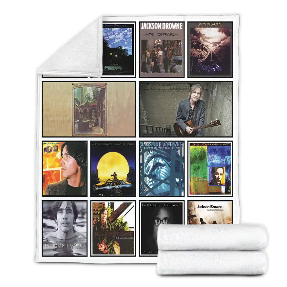 Jackson Browne Album Covers Fleece Blanket Gift For Birthday Halloween Christmas