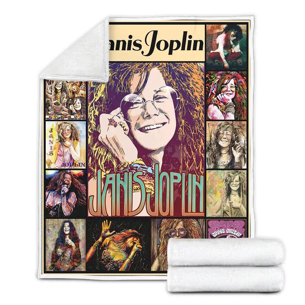 Janis Joplin Fleece Blanket Gift For Mothers Day Fathers Day