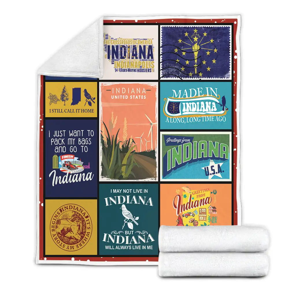 Indiana Made In Indiana A Long Long Time Ago Fleece Blanket Perfect 