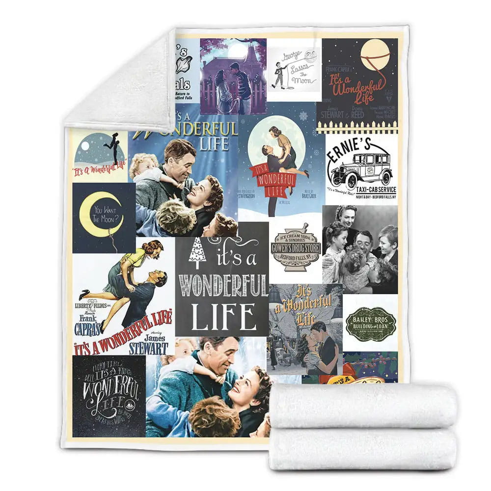 Its A Wonderful Life Poster Fleece Blanket Gift For Mothers Day Fathers Day