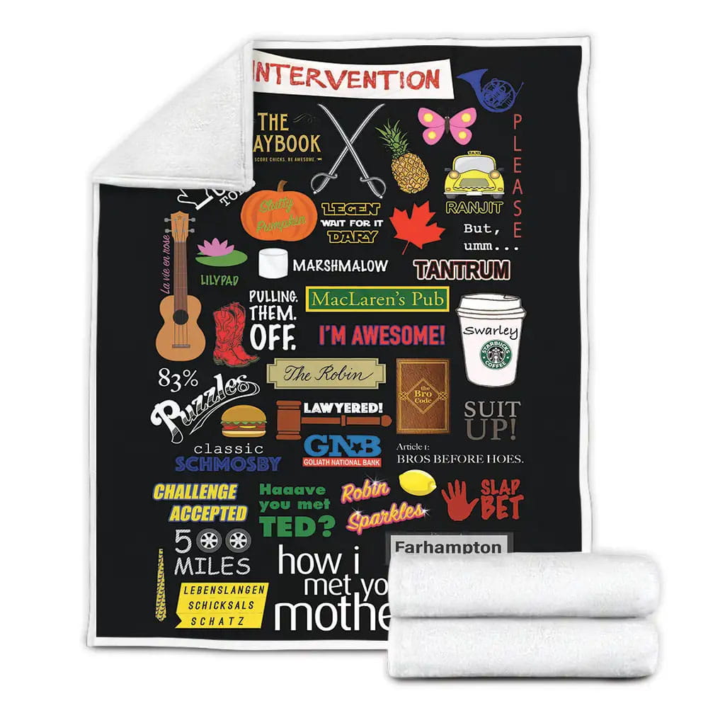 How I Met Your Mother Fleece Blanket Gift For Mothers Day Fathers Day
