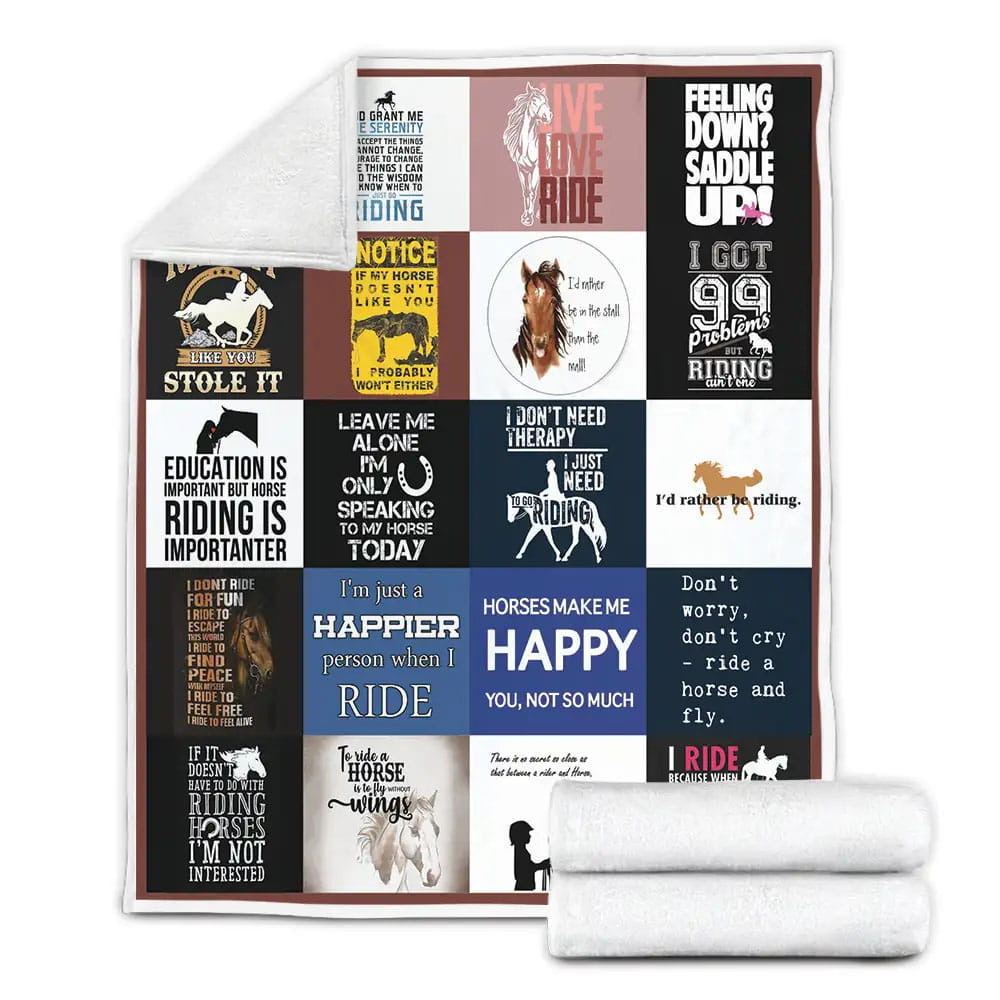 Horses Make Me Happy You Not So Much Fleece Blanket Perfect 