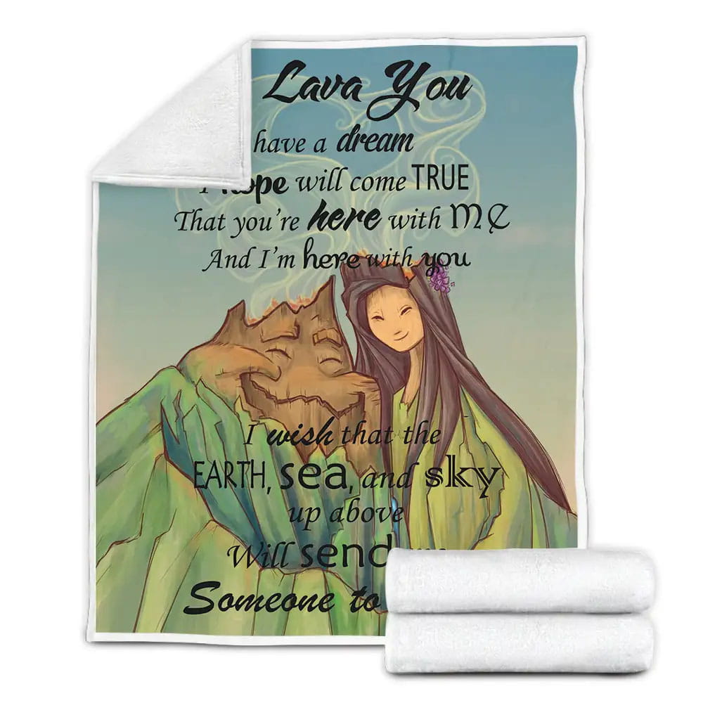 I Lava You  Disney Fleece Blanket Gift For Wife Husband Besties