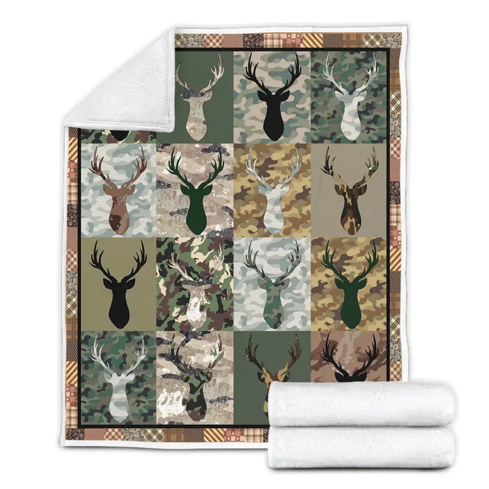 Hunting Deer Fleece Blanket Gift For Mothers Day Fathers Day