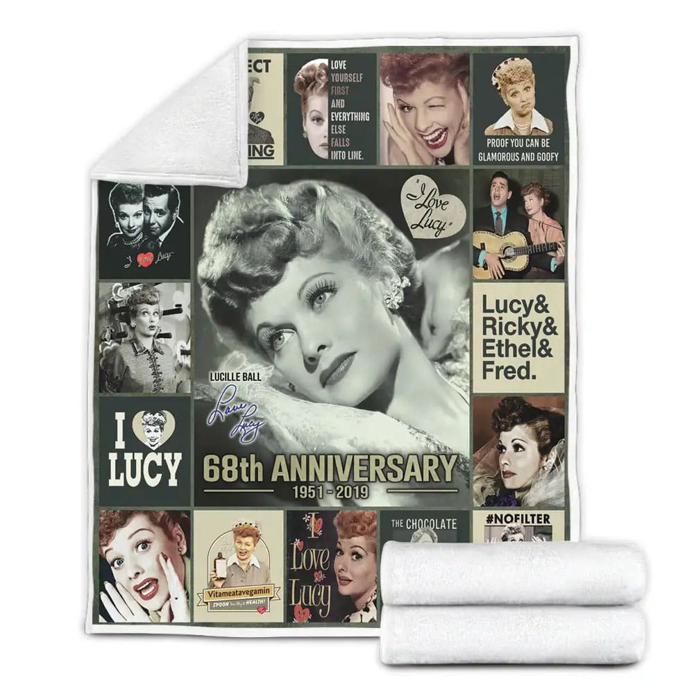 I Love Lucy Fleece Blanket Gift For Birthday Halloween Christmas