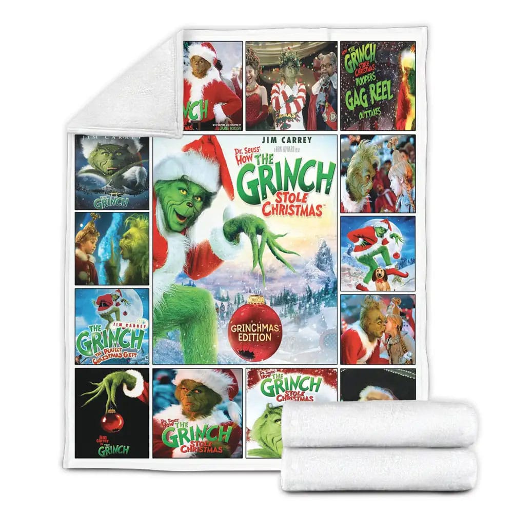 How The Grinch Stole Christmas Fleece Blanket Gift For Birthday Halloween Christmas