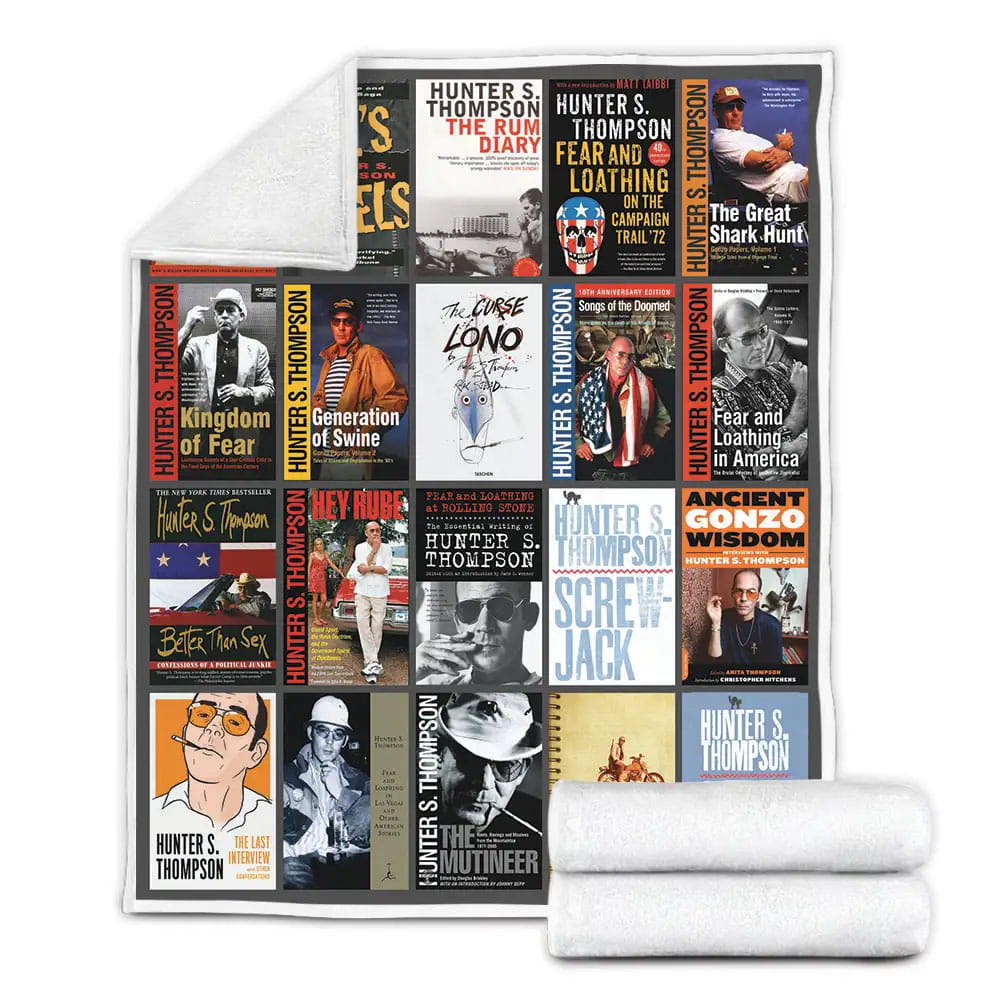 Hunter S. Thompson Books Fleece Blanket Gift For Wife Husband Besties