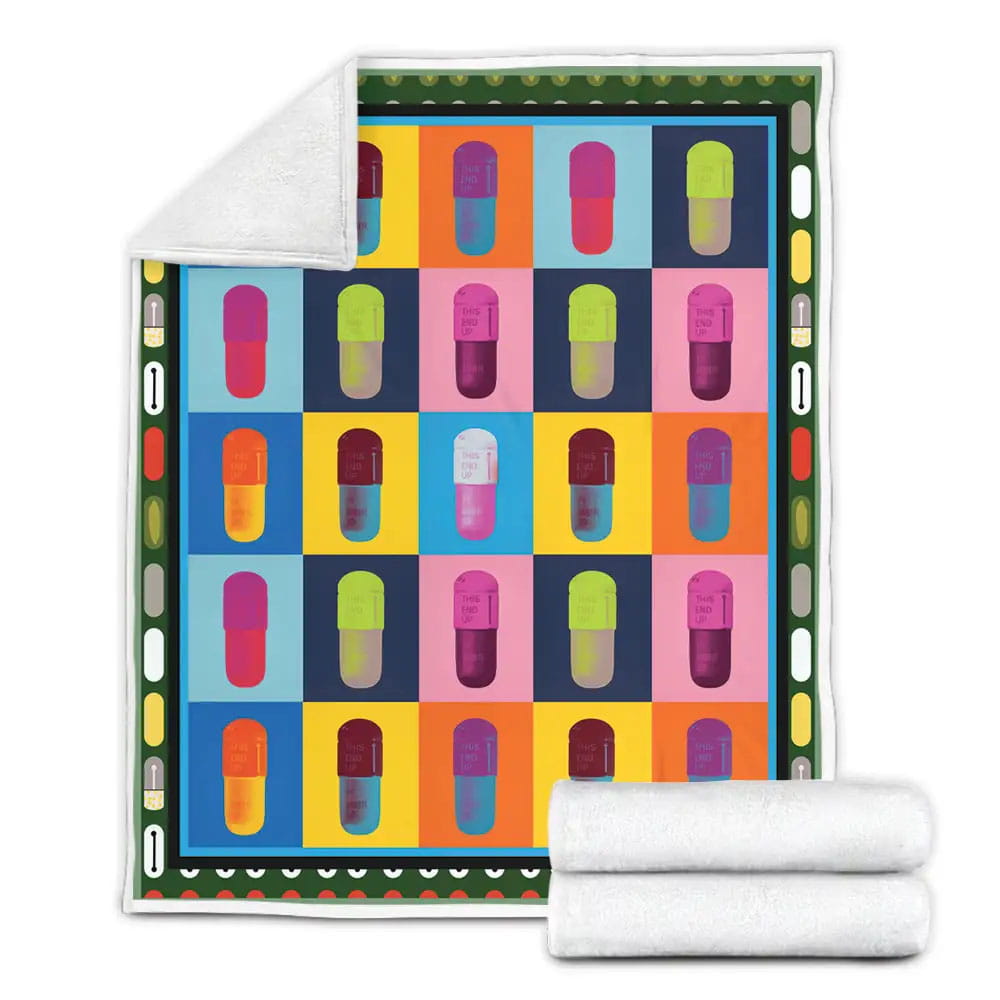 Happy Pills Pharmacy Fleece Blanket Perfect 