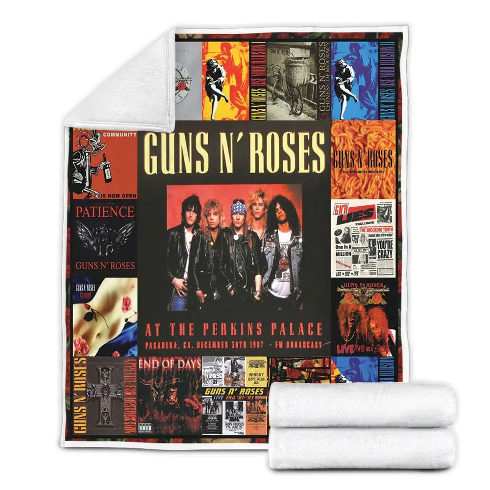 Guns N Roses Poster Fleece Blanket Gift For Wife Husband Besties