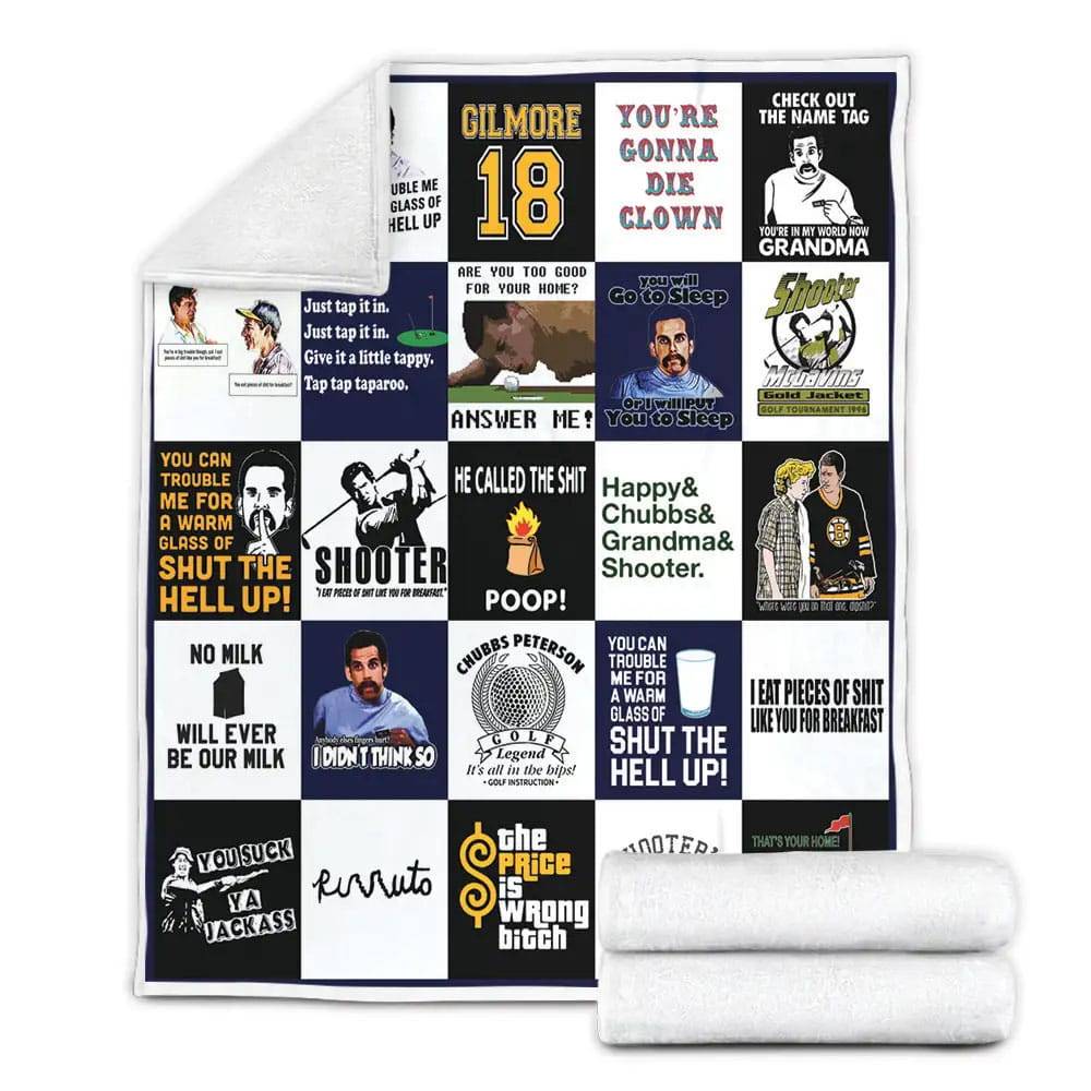 Happy Gilmore Fleece Blanket Gift For Wife Husband Besties