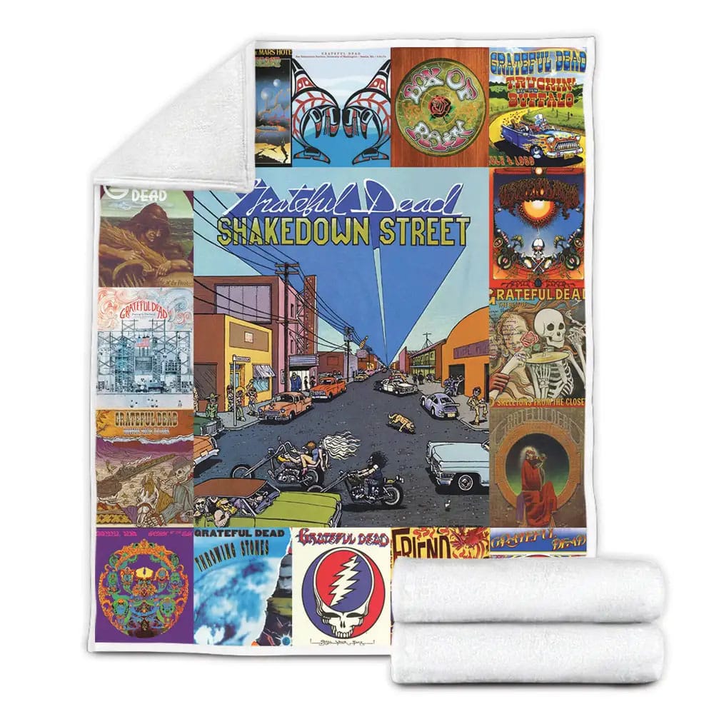 Grateful Dead Albums Fleece Blanket Gift For Mothers Day Fathers Day