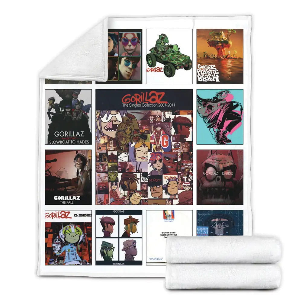 Gorillaz Albums Fleece Blanket Gift For Mothers Day Fathers Day