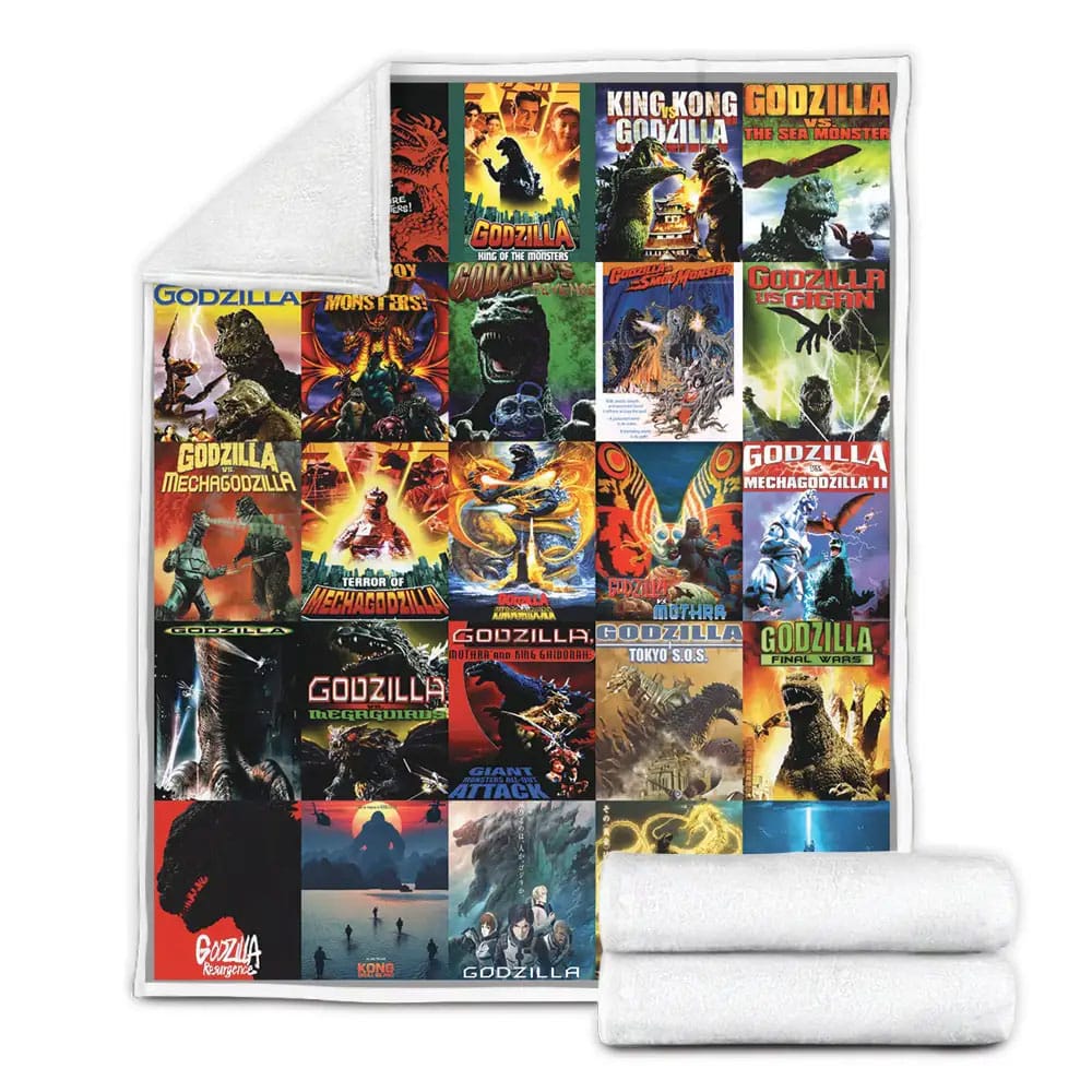 Godzilla Fleece Blanket Gift For Birthday Halloween Christmas