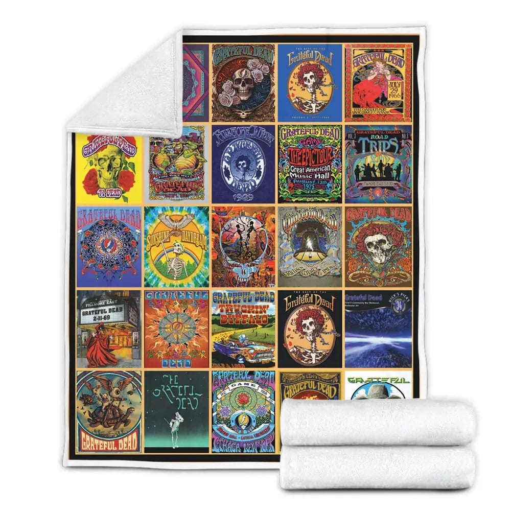 Grateful Dead Fleece Blanket Gift For Birthday Halloween Christmas