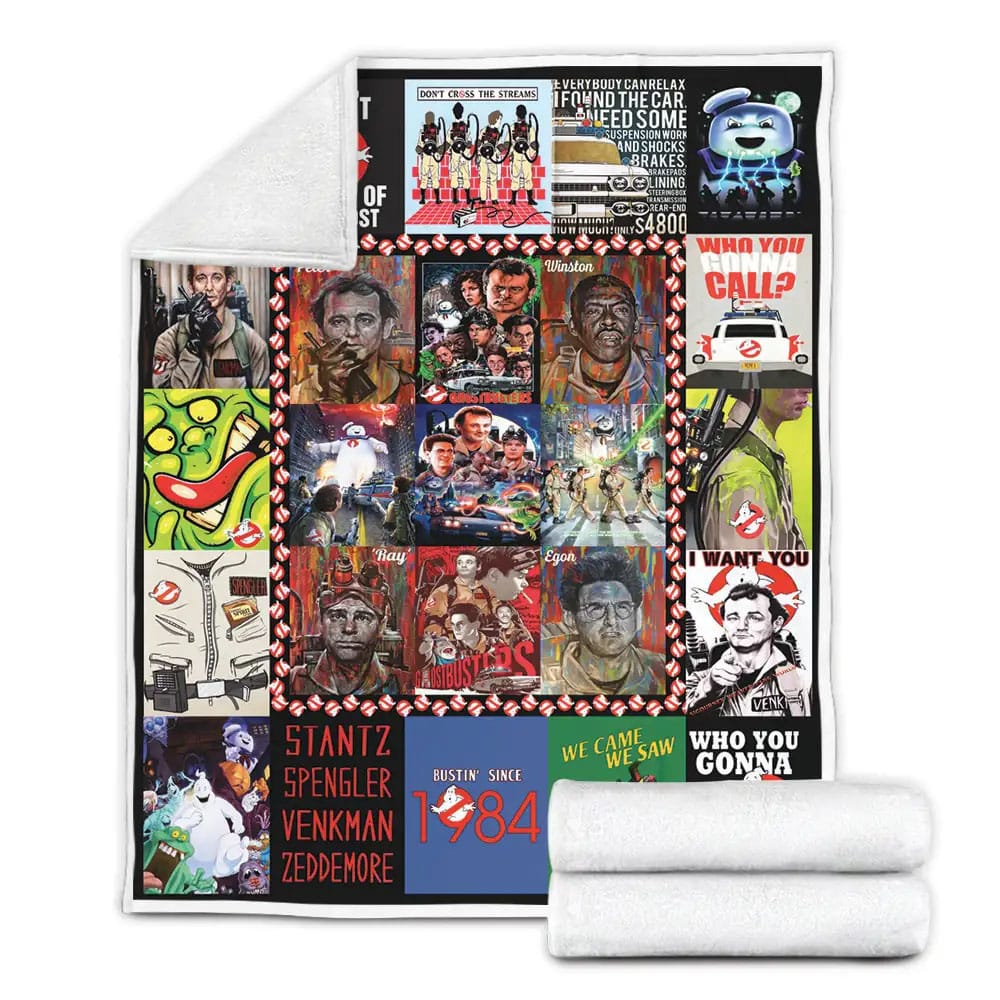 Ghostbusters Collage Fleece Blanket Gift For Mothers Day Fathers Day
