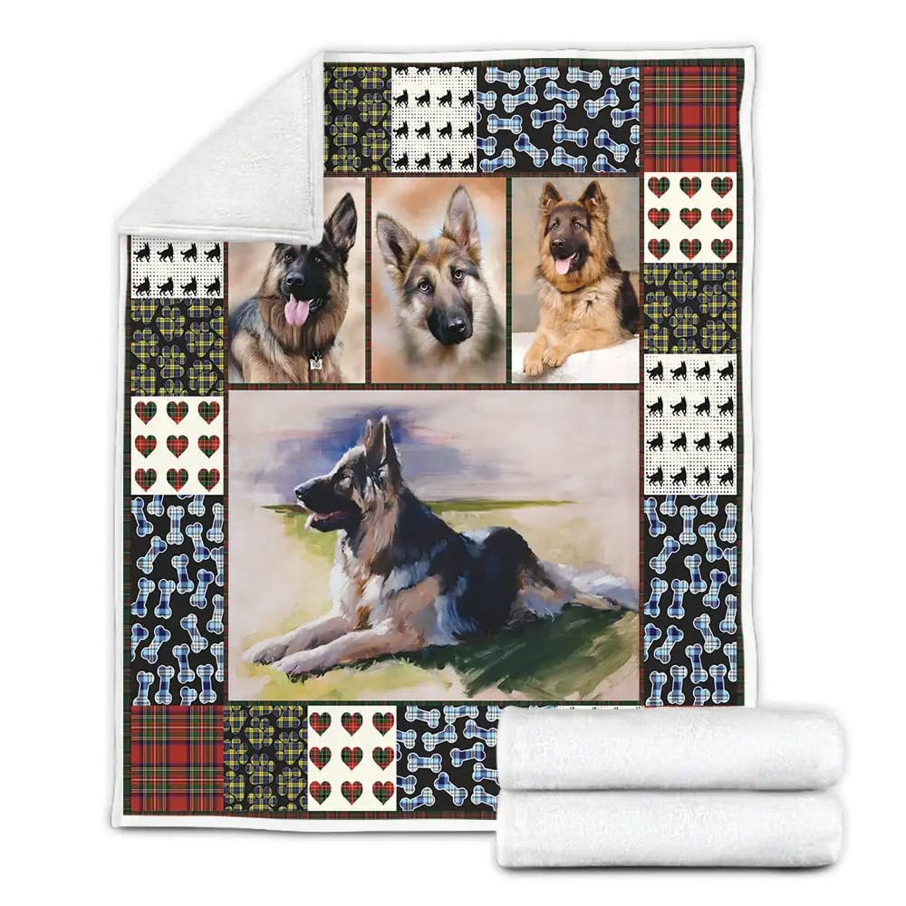 German Shepherd Dog Pets Fleece Blanket Gift For Wife Husband Besties