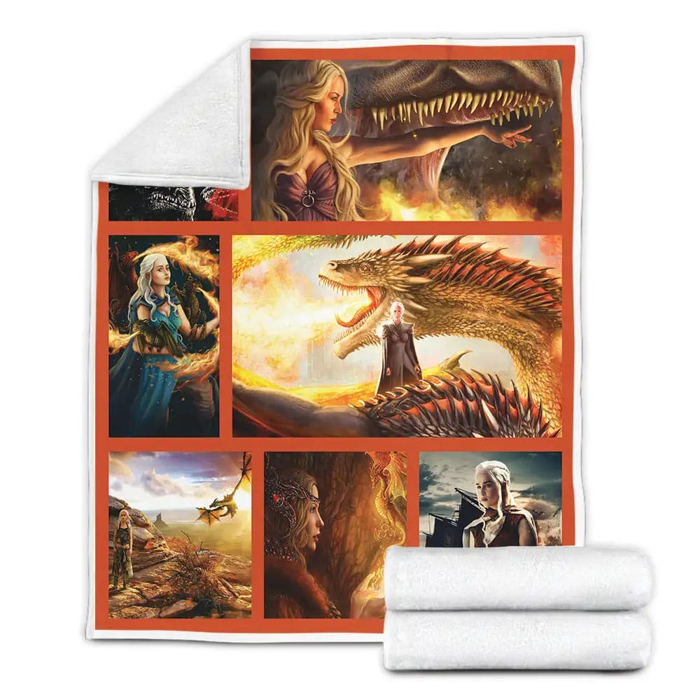 Game Of Thrones Dragon Fleece Blanket Gift For Wife Husband Besties
