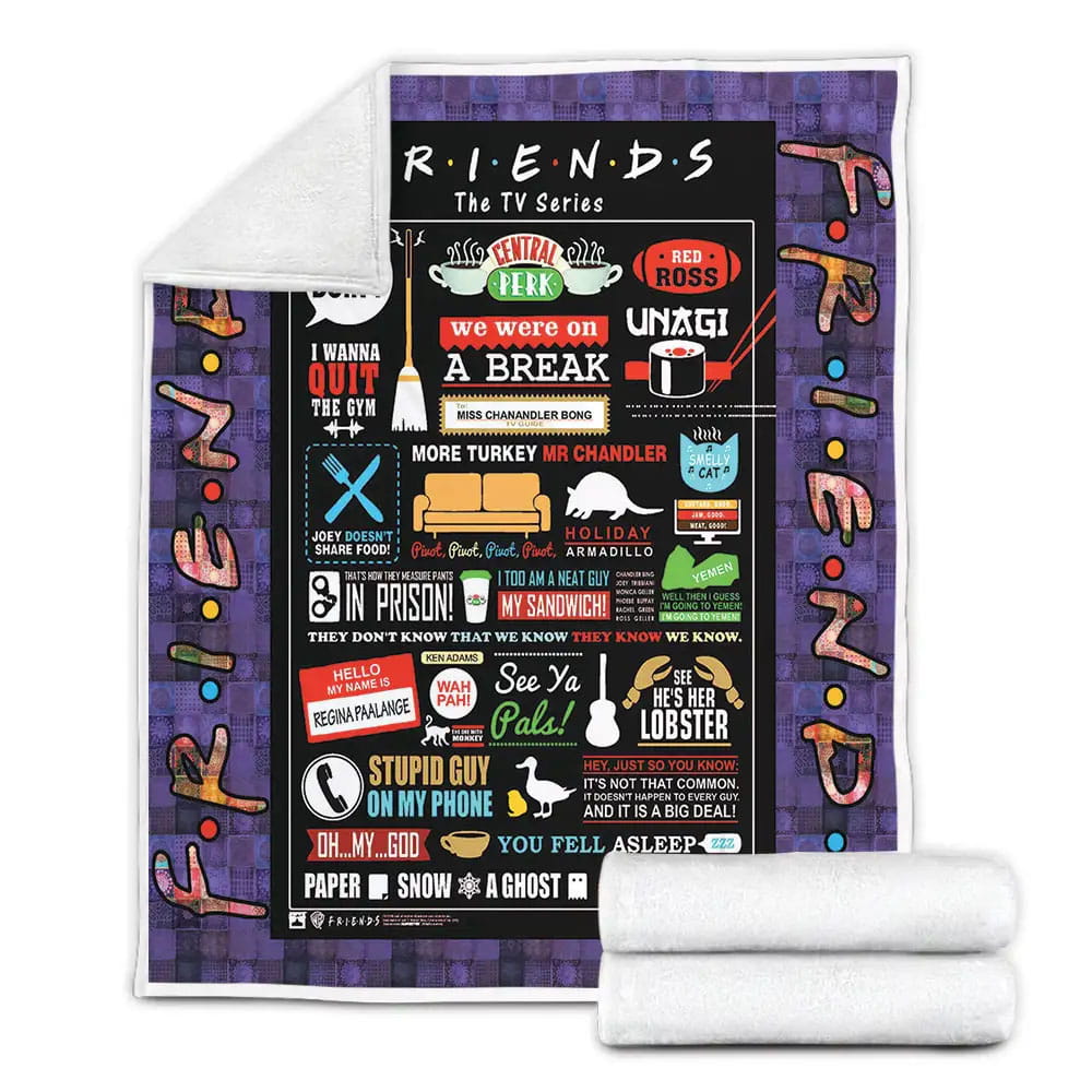 Friends Tv Show  Funniest Moments Fleece Blanket Gift For Birthday Halloween Christmas
