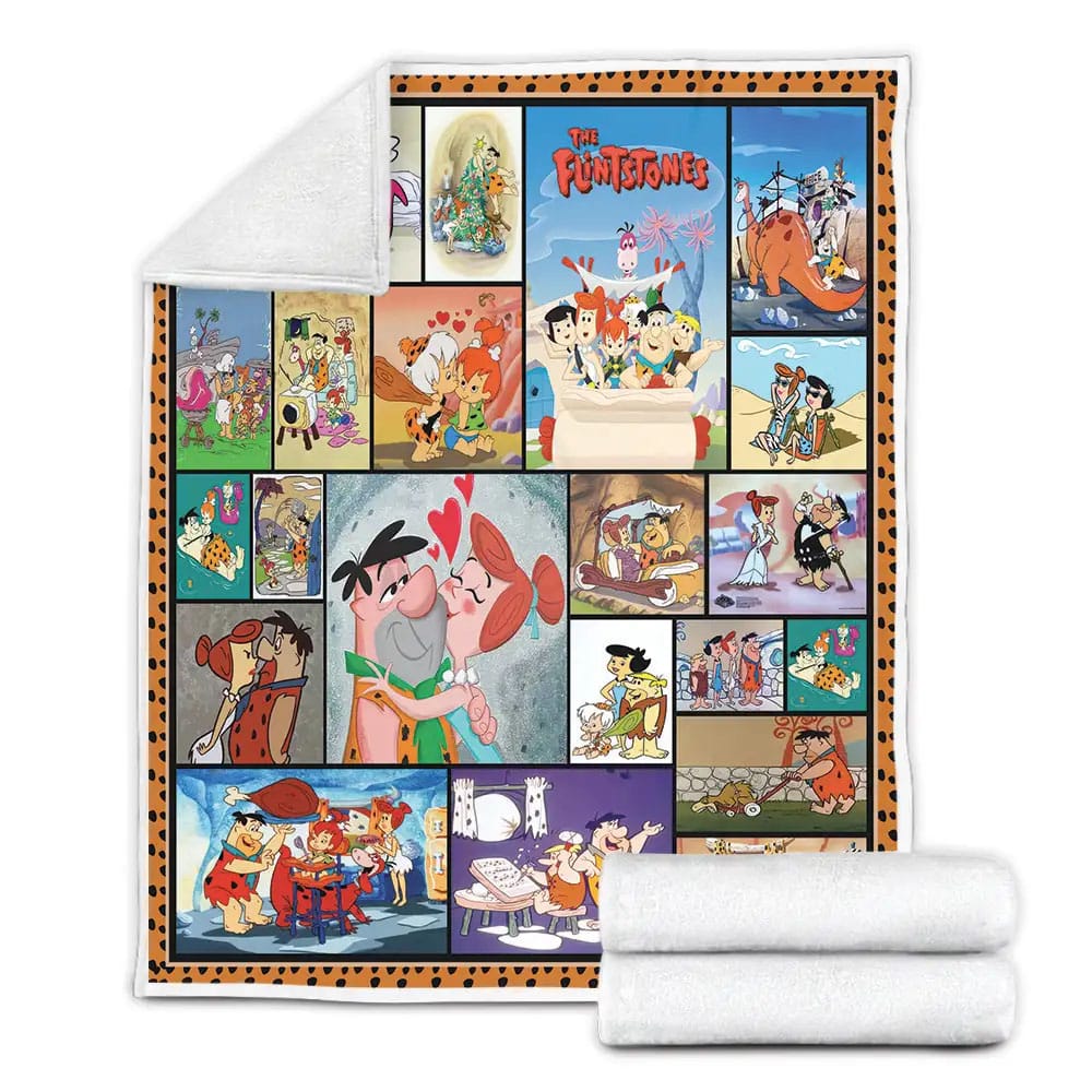 Flintstones Fleece Blanket Gift For Mothers Day Fathers Day