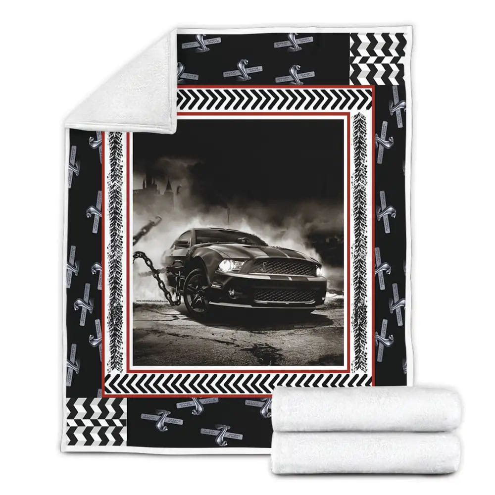 Ford Mustang Shelby Cobra Fleece Blanket Gift For Wife Husband Besties