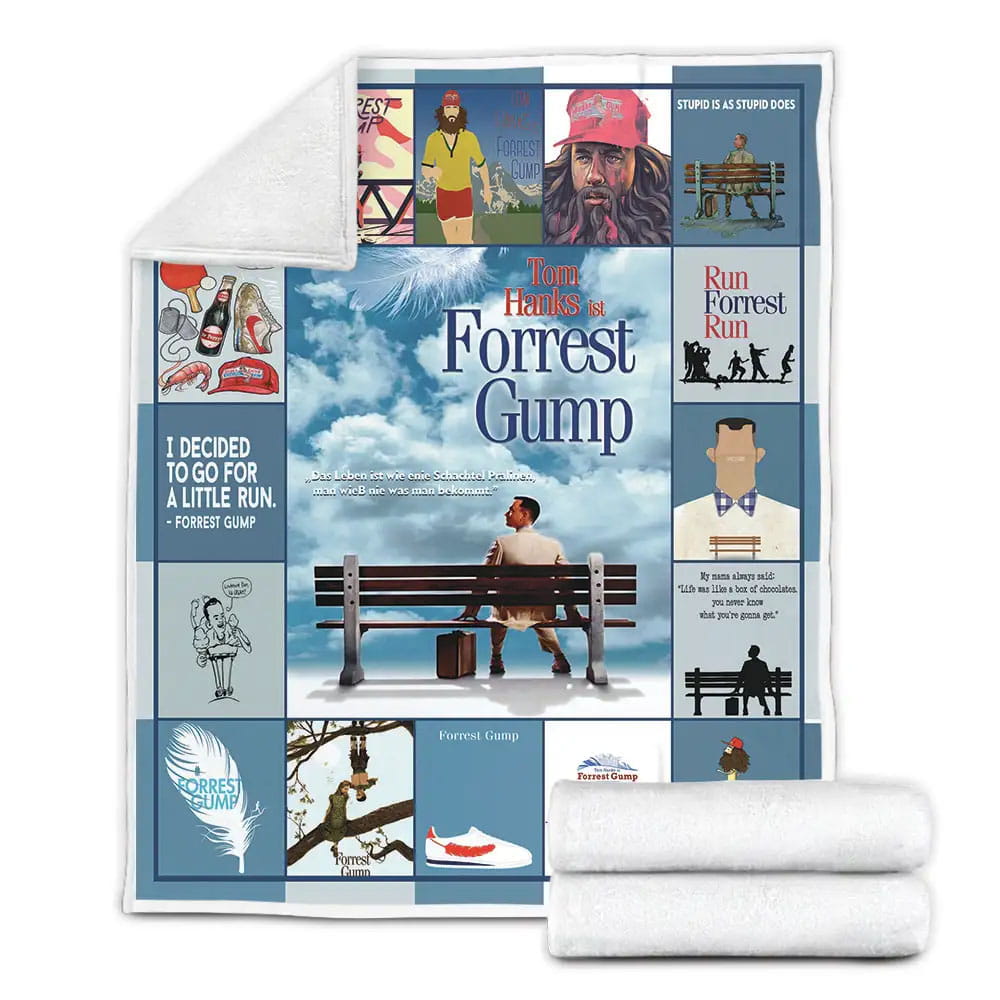 Forrest Gump Poster Fleece Blanket Gift For Mothers Day Fathers Day