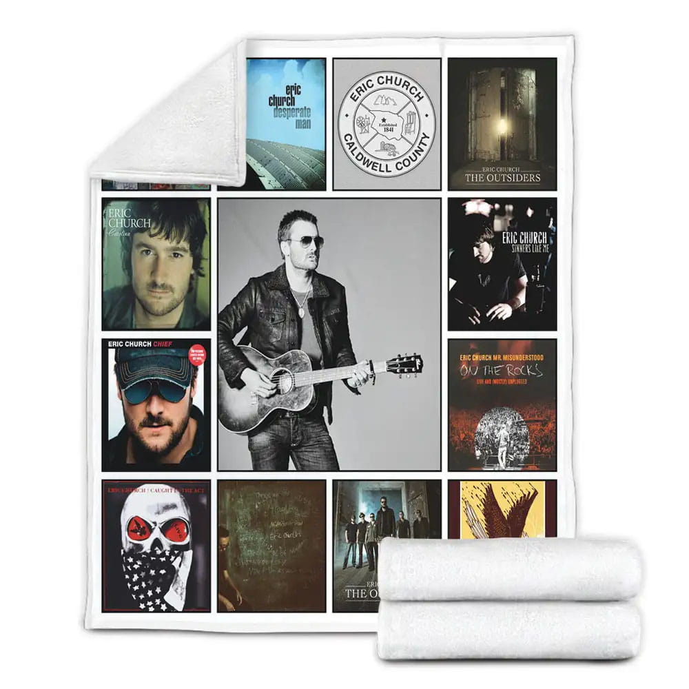 Eric Church Albums Fleece Blanket Gift For Mothers Day Fathers Day