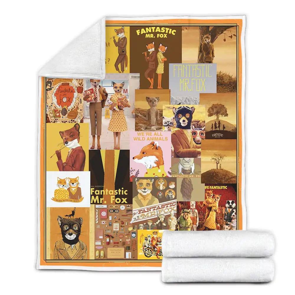Fantastic Mr. Fox Poster Fleece Blanket Gift For Birthday Halloween Christmas