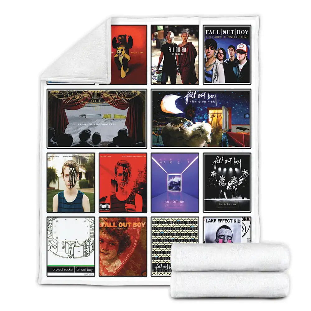 Fall Out Boy Album Covers Fleece Blanket Gift For Wife Husband Besties