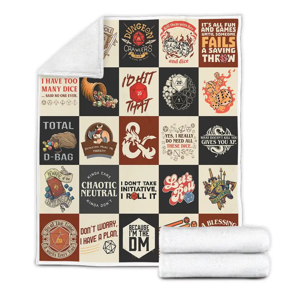 Dungeons And Dragons Fleece Blanket Gift For Birthday Halloween Christmas