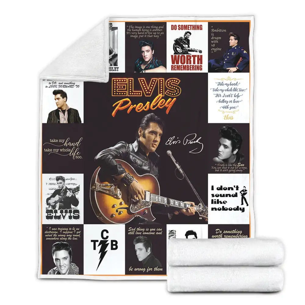 Elvis Presley Fleece Blanket Gift For Birthday Halloween Christmas