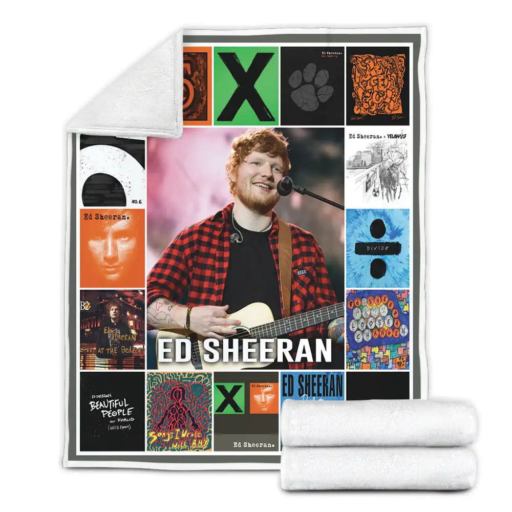 Ed Sheeran Albums Cover Poster Fleece Blanket Gift For Birthday Halloween Christmas