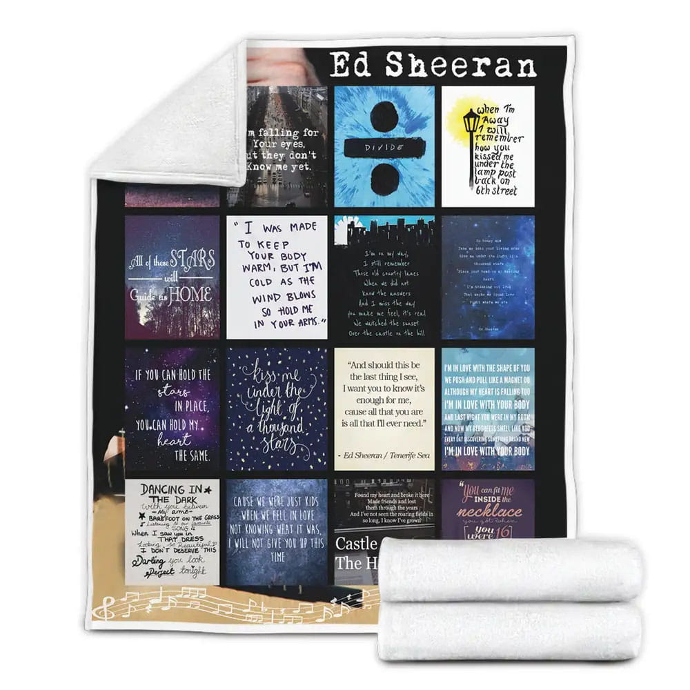 Ed Sheeran Lyrics Fleece Blanket Gift For Wife Husband Besties