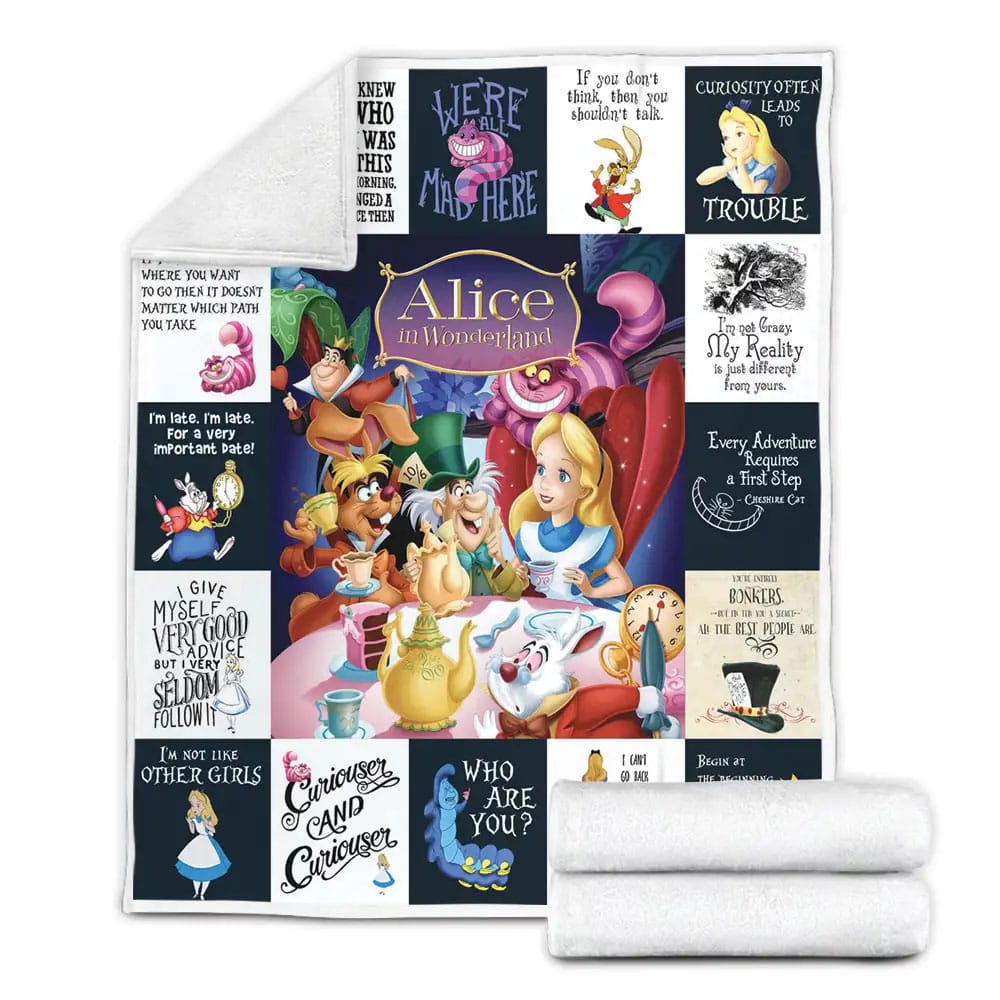 Disney Alice In Wonderland Fleece Blanket Perfect 