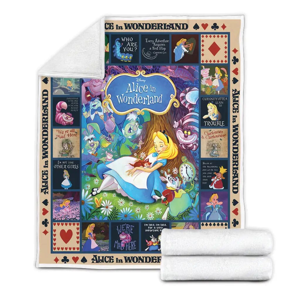 Disney Alice In Wonderland Fleece Blanket Gift For Mothers Day Fathers Day