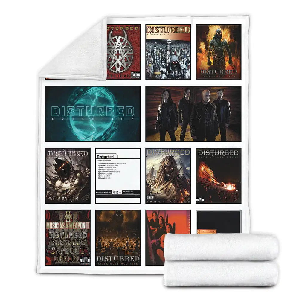 Disturbed Album Covers Fleece Blanket Perfect 