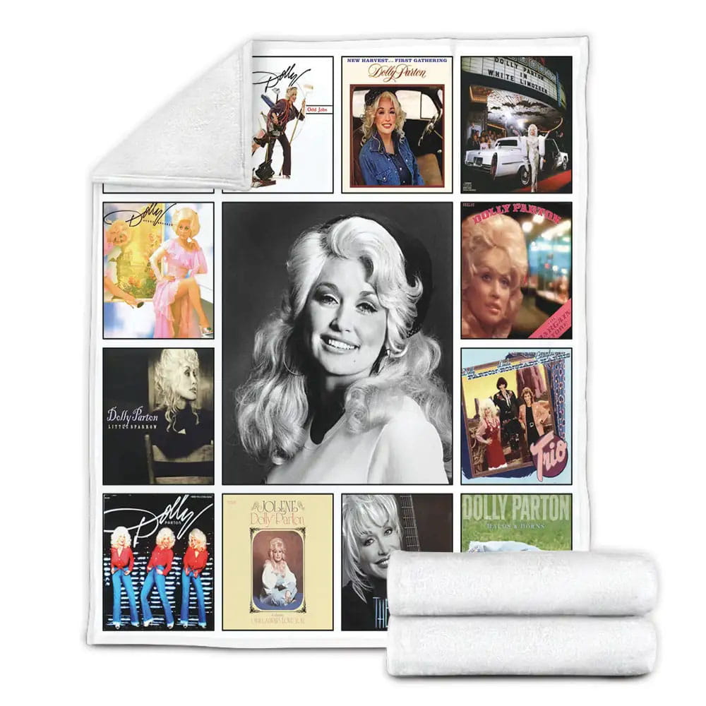 Dolly Parton Albums Fleece Blanket Gift For Wife Husband Besties