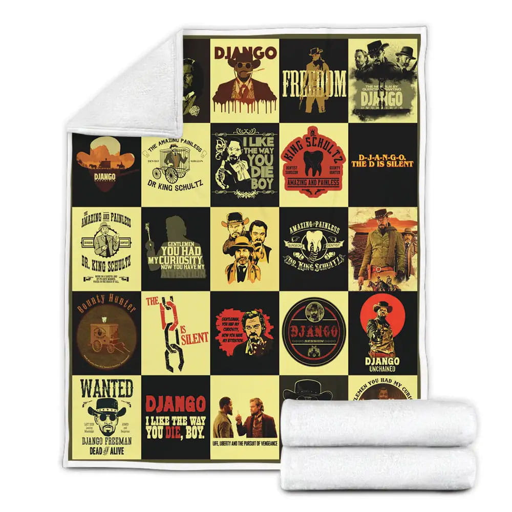 Django Unchained Fleece Blanket Gift For Birthday Halloween Christmas