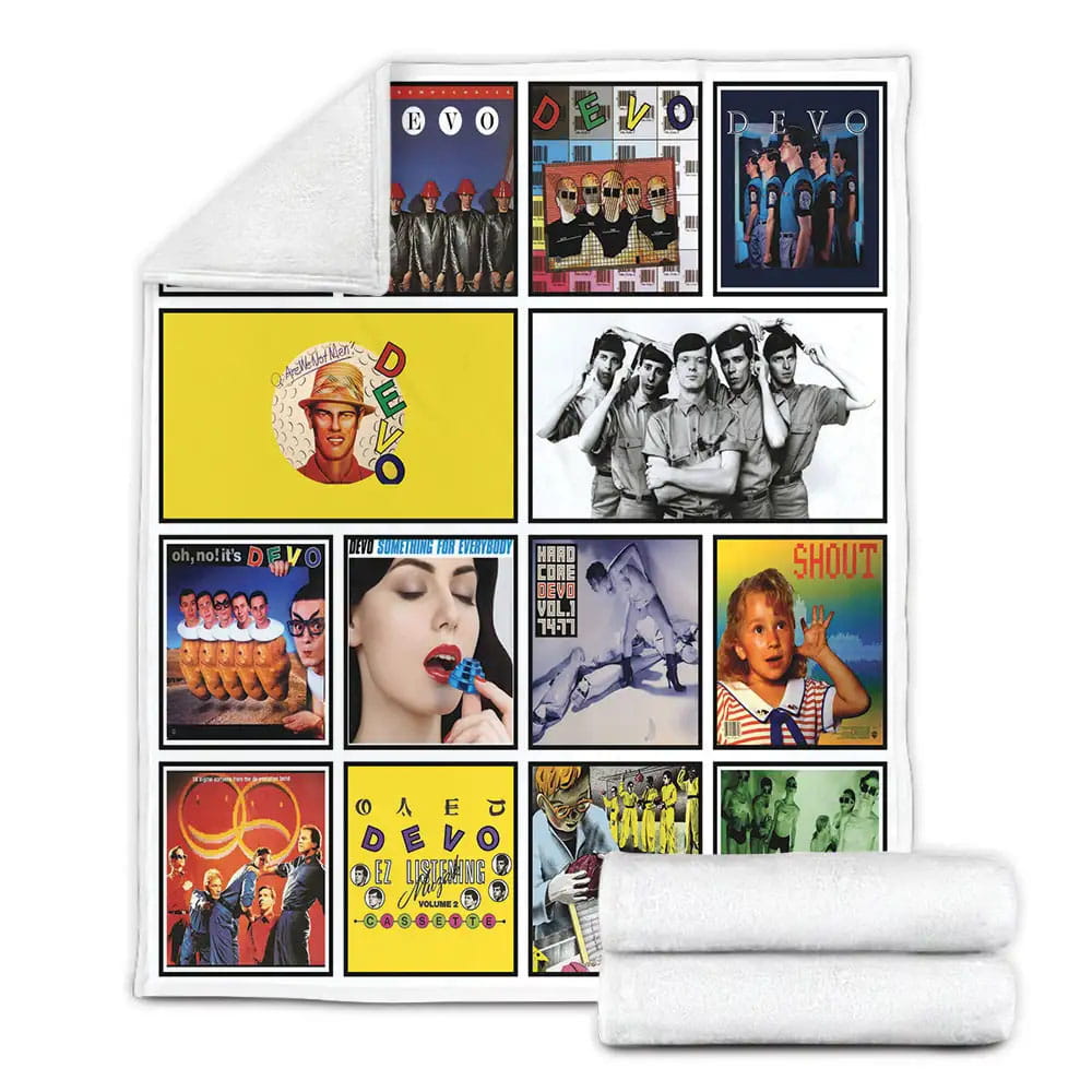 Devo Album Covers Fleece Blanket Gift For Mothers Day Fathers Day