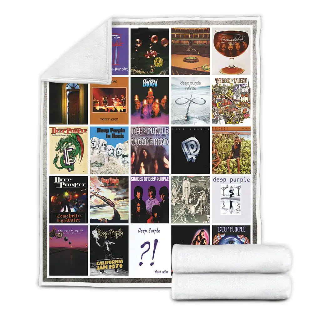 Deep Purple Albums Cover Poster Fleece Blanket Gift For Mothers Day Fathers Day