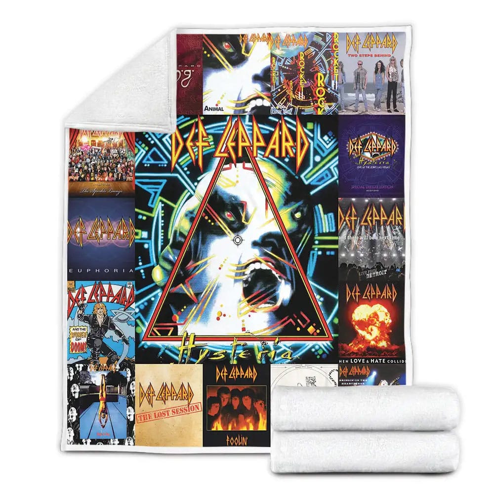 Def Leppard Albums Fleece Blanket Gift For Birthday Halloween Christmas