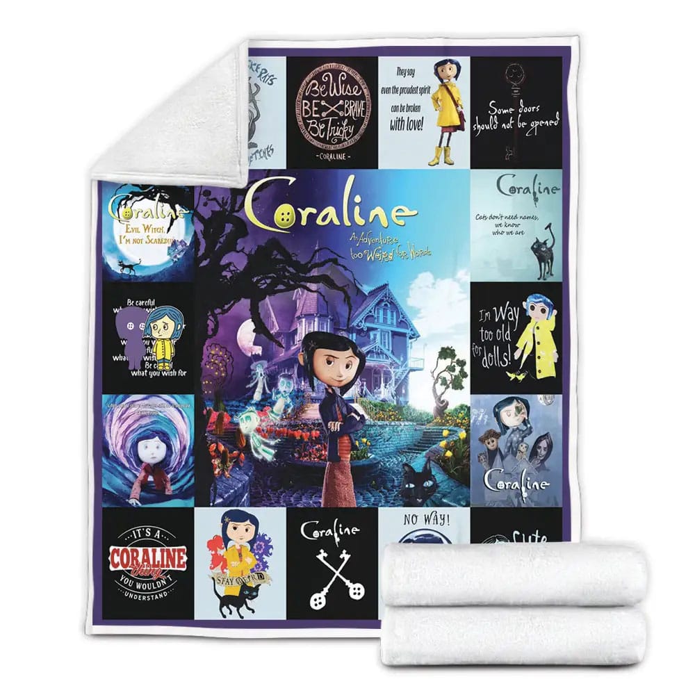 Coraline Animation Movie Fleece Blanket Gift For Wife Husband Besties