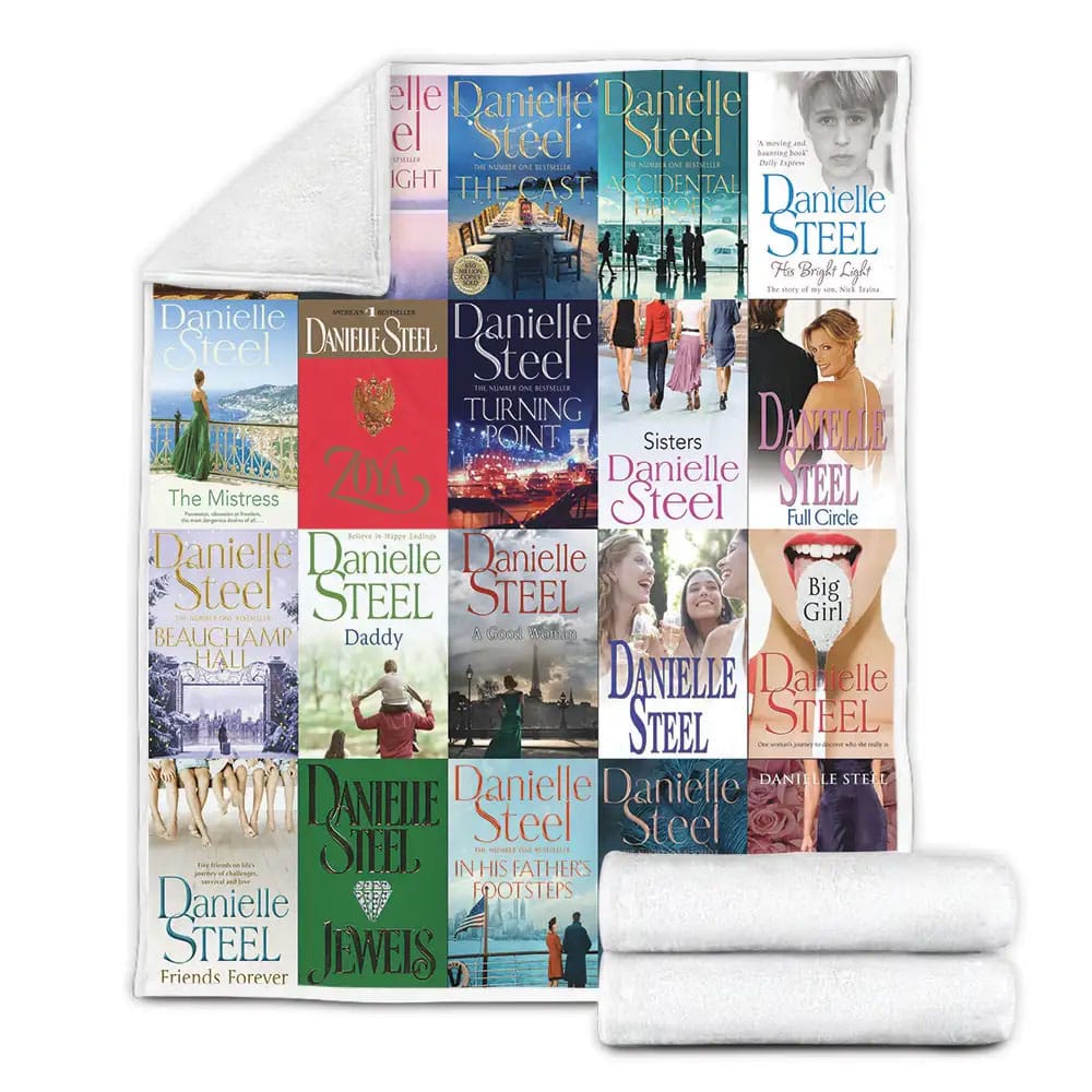 Danielle Steel Books Fleece Blanket Gift For Birthday Halloween Christmas