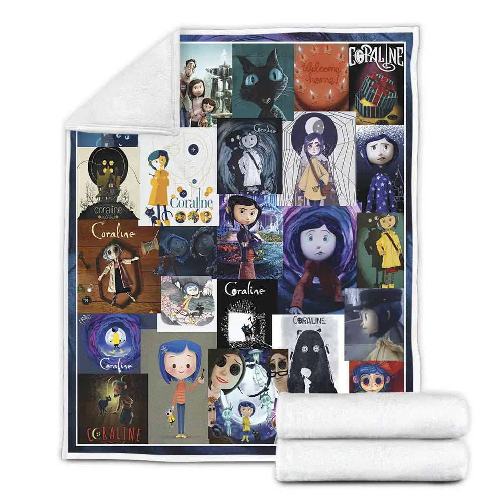 Coraline Poster Fleece Blanket Gift For Mothers Day Fathers Day